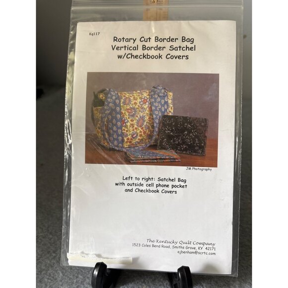 Rotary Cut Border Bag Pattern Vertical Border Satchel Checkbook Covers - Picture 1 of 3
